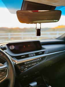 Luxury Hanging Car Diffuser - Black Glass/Black Lid