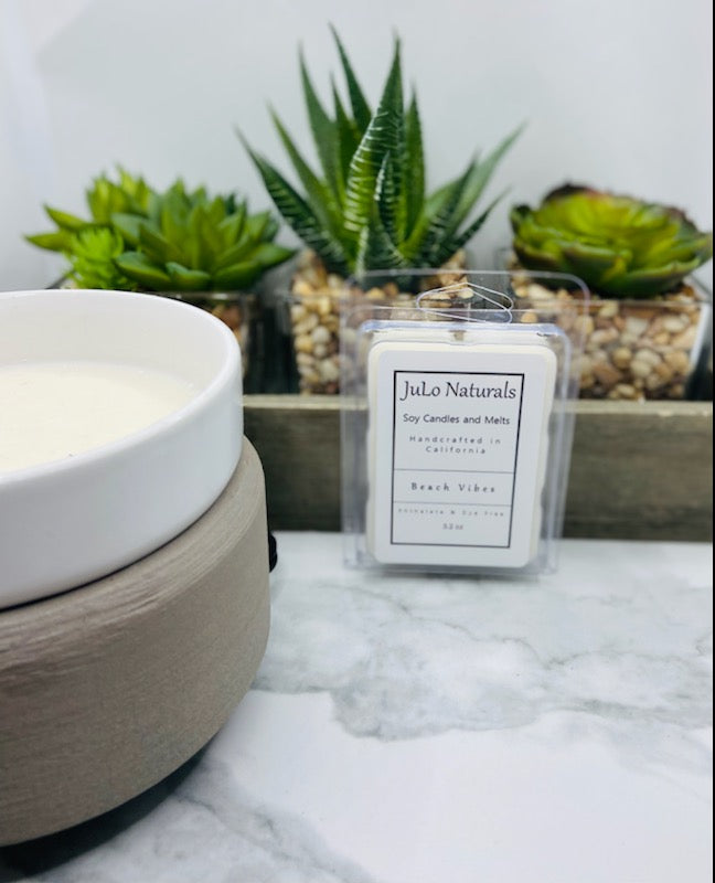 Our Beach Vibes Soy Wax Melts are the perfect handmade candle gift for her or for your home!