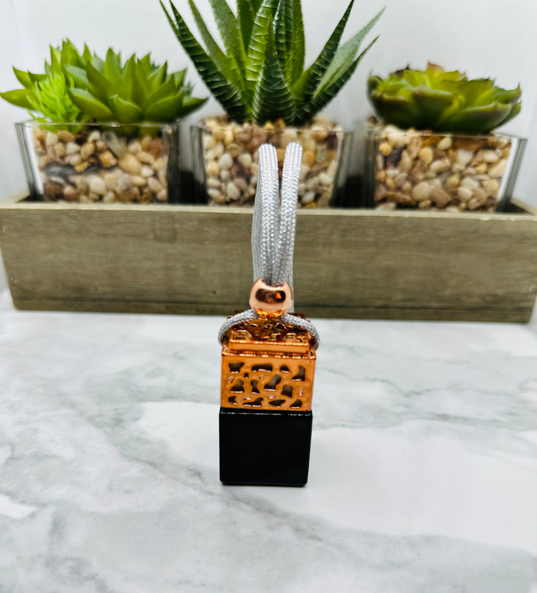 Luxury Hanging Car Diffuser - Black Glass/Copper Lid