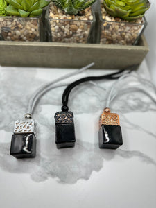 Luxury Hanging Car Diffuser - Black Glass/Copper Lid